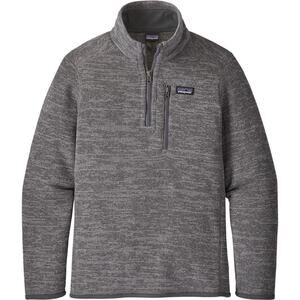 Patagonia Boys' Better Sweater 1/4 Zip Long Sleeve Fleece Jacket Nickel Gray L